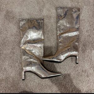 Zara gold metallic boots